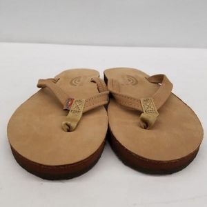 Rainbow sandals women's size Medium tan leather